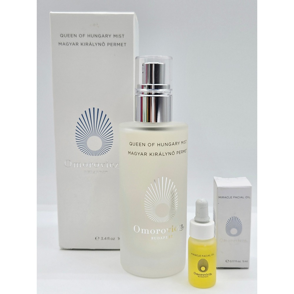 Omorovicza Queen of Hungary Mist & Miracle Facial Oil Set Unisex 100ml 5ml NEW
